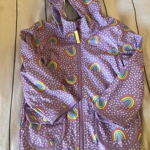 Cat & Jack Purple Raincoat with Rainbow and Polka Dots